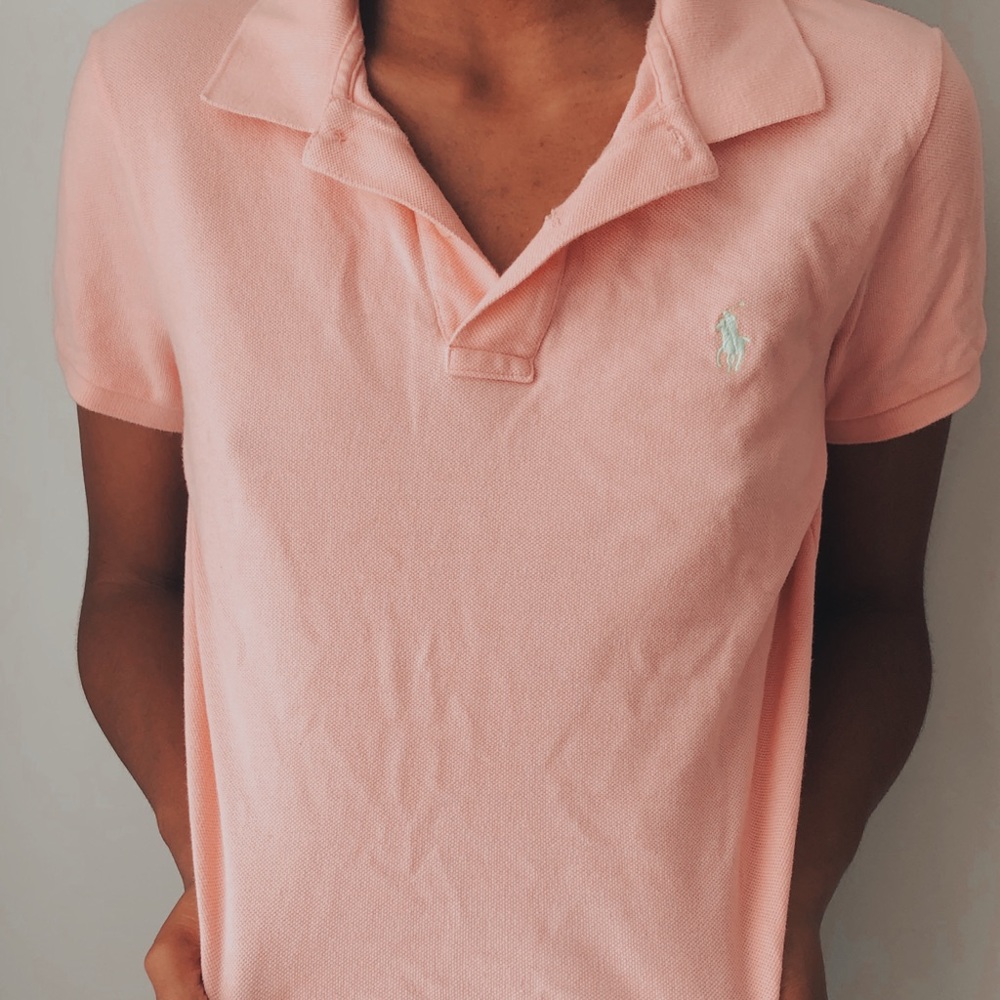 Ralph Lauren (The skinny polo) pink shirt.
